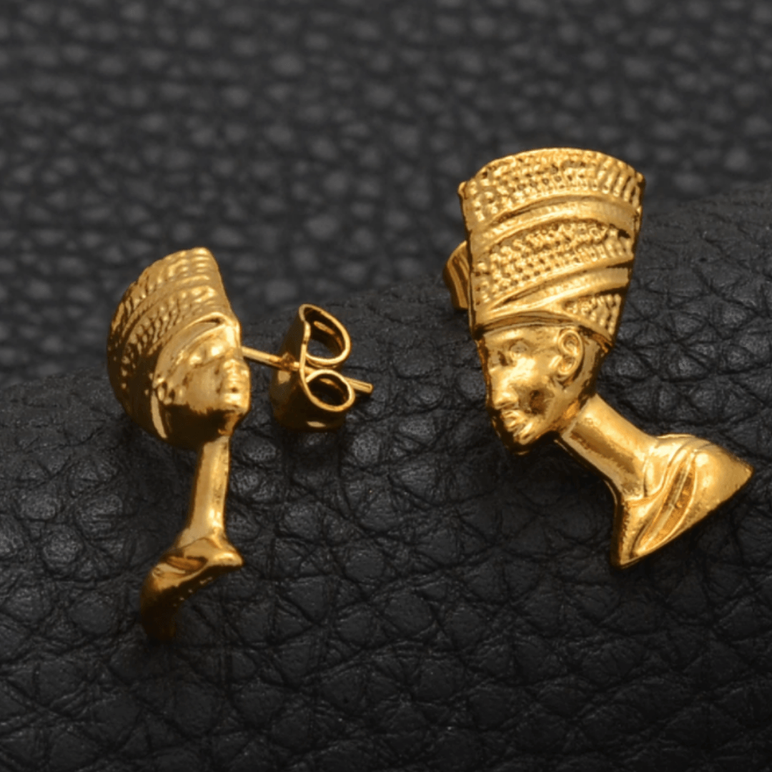 Queen Nefertiti Earrings - 18K Gold Plated