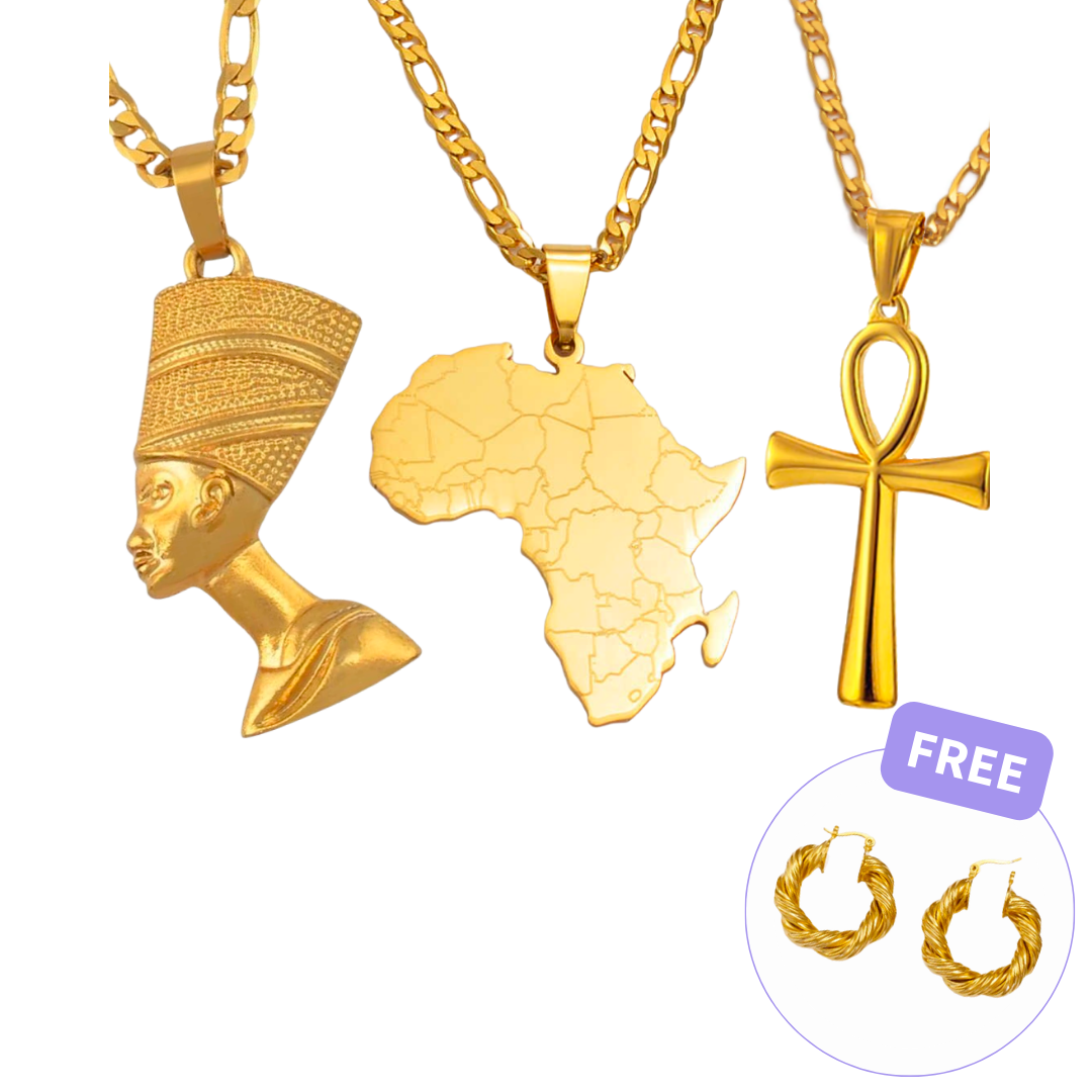 Necklace Bundle (3 pieces + Earrings) - 18K Gold Plated