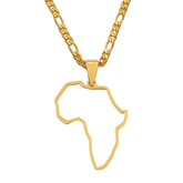 Outline of Africa Necklace - 18K Gold Plated