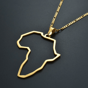 Outline of Africa Necklace - 18K Gold Plated