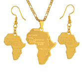 Ancient Africa Necklace and Earring Set - 18K Gold Plated