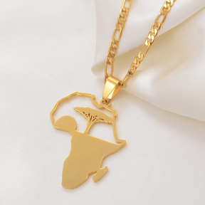 The Tree of Life in Africa Necklace - 18K Gold Plated