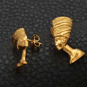 Queen Nefertiti Earrings - 18K Gold Plated