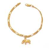African Elephant Anklet - 18K Gold Plated