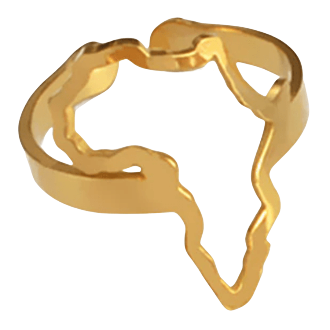 Adjustable Outline of Africa Ring - 18K Gold Plated