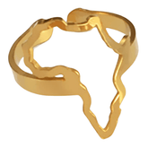 Adjustable Outline of Africa Ring - 18K Gold Plated - Beauty Melanin