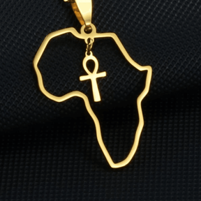 Nile Key (Ankh) Dancing in Africa Necklace - 18K Gold Plated - Beauty Melanin