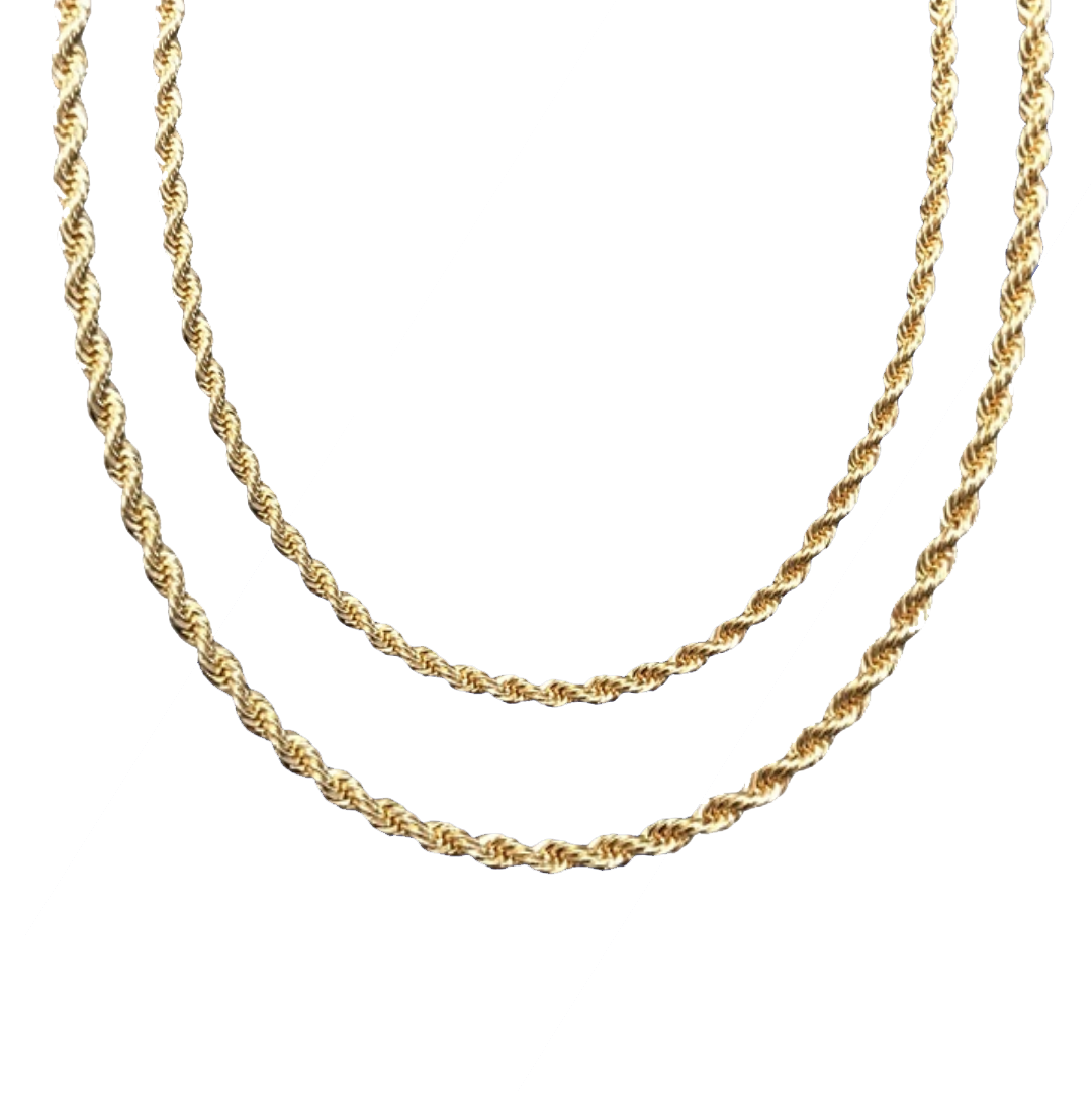 Premium Twisted Rope Chain - 18K Gold Plated