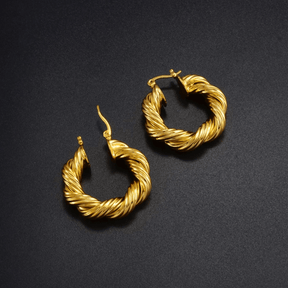 Ethiopian Twists Earrings - 18K Gold Plated - Beauty Melanin