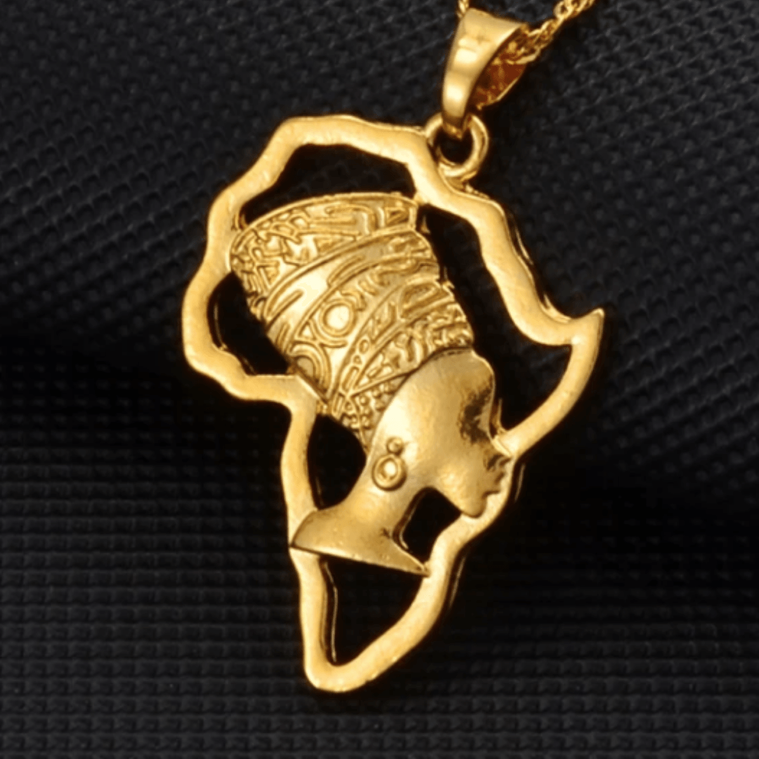Ethiopian Princess in Africa Necklace - 18K Gold Plated