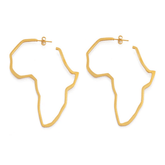 XL Outline of Africa Earrings - 18K Gold Plated - Beauty Melanin