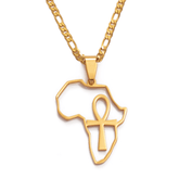 Nile Key (Ankh) in Africa Necklace - 18K Gold Plated