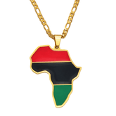 Pan Africa Flag Necklace - 18K Gold Plated